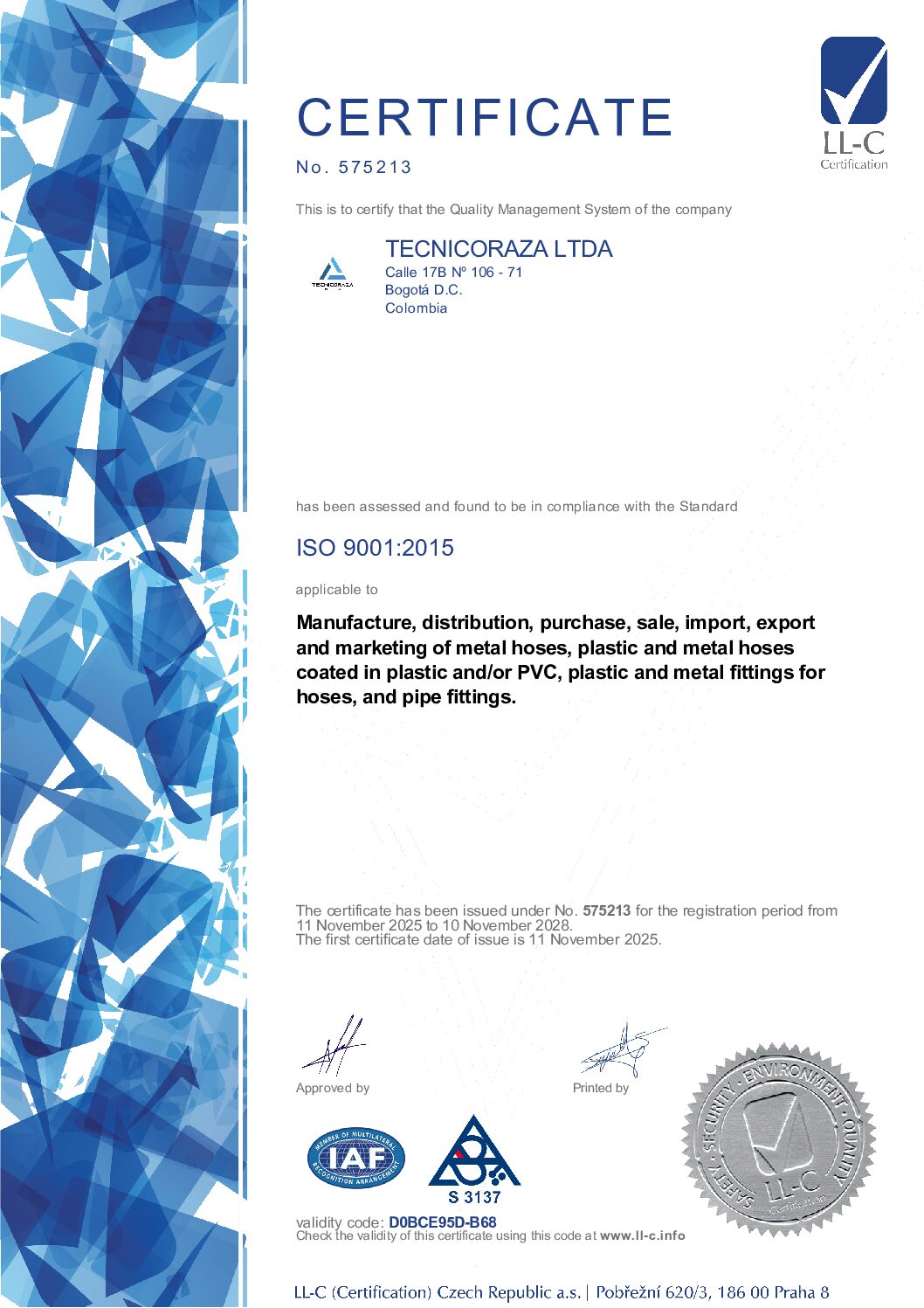 Inicio Certificado Bureau Veritas Tecnicoraza